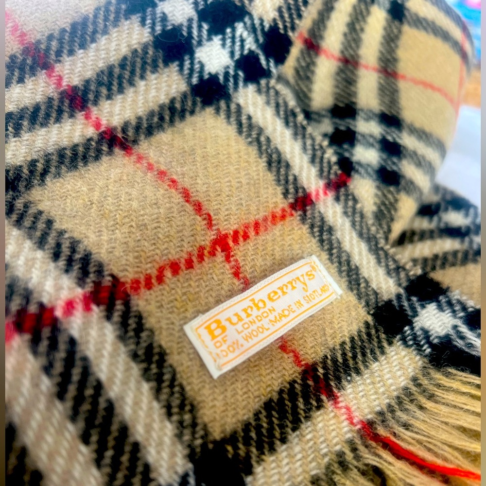 SOLD Vintage Burberry of London 100% Wool Made in Scotland Iconic Plaid Scarf